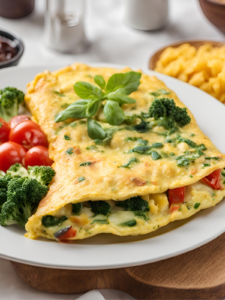 An omelet full of vegetables